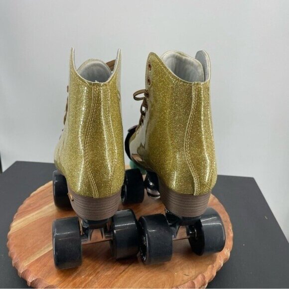 Sure Grip Gold Sparkle Stardust Quad Outdoor Indoor Hybrid Roller Skate, Sz. 5 - Picture 6 of 7